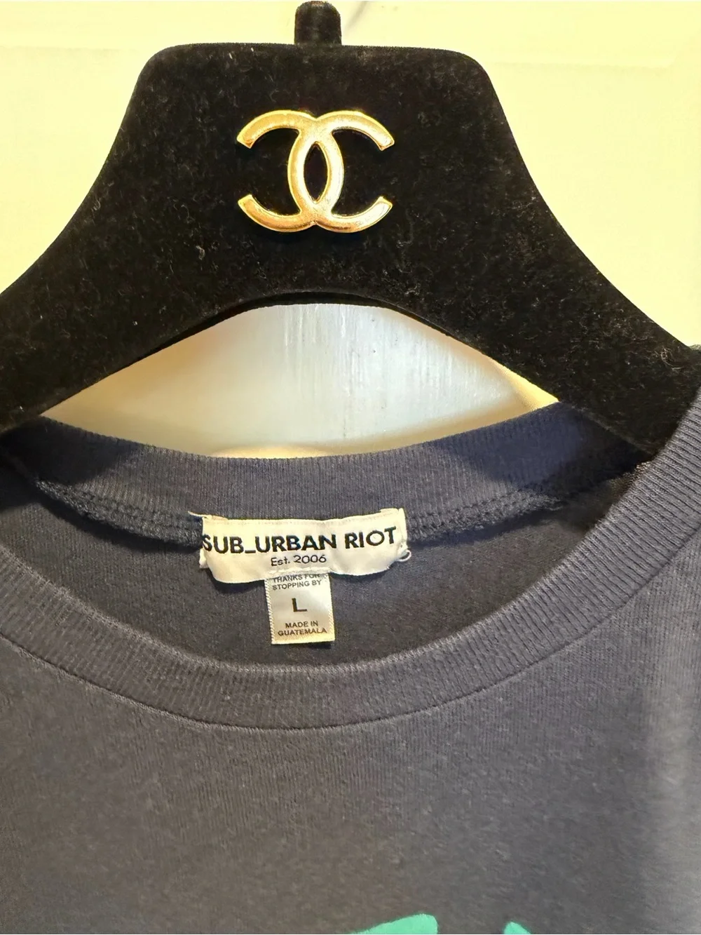 Sub_Urban Riot Navy short sleeve Tee with Multicolor LOVE Graphic Cotton L